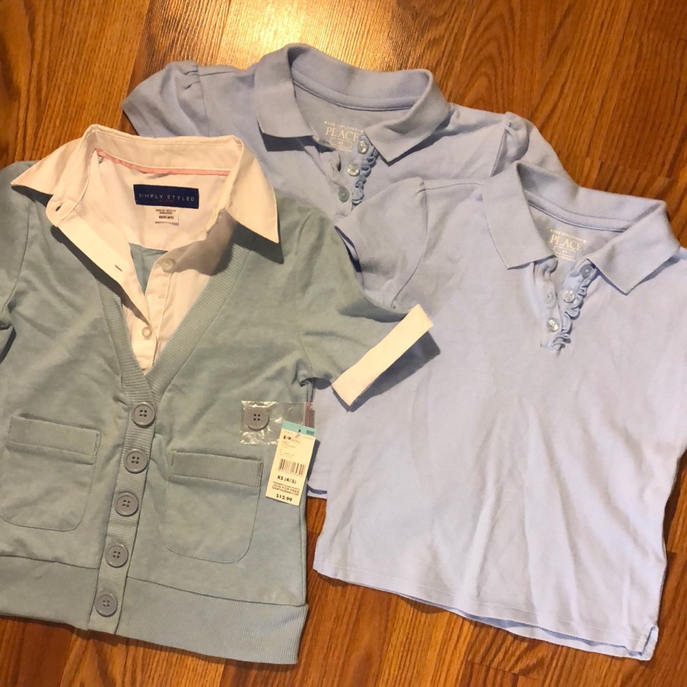 Girls Children’s Place Light Blue School Shirts